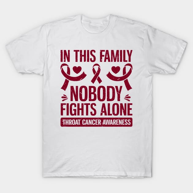 April White and Burgundi Throat Cancer Awareness T-Shirt by IngeniousMerch